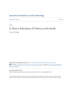 Is There a Subculture of Violence in the South