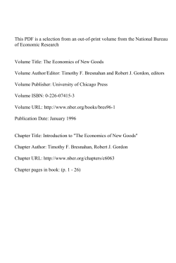 Introduction to "The Economics of New Goods"