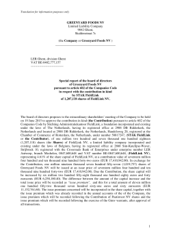 Special report of the Board of Directors following article