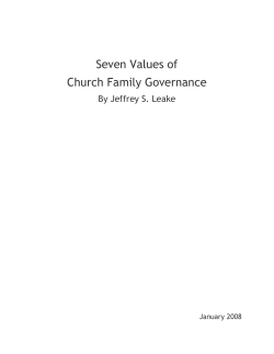 Seven Values of Church Family Governance