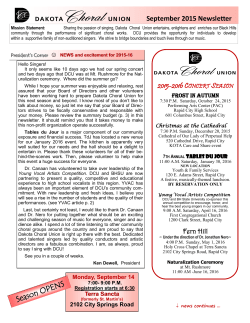 Season OPENS - Dakota Choral Union