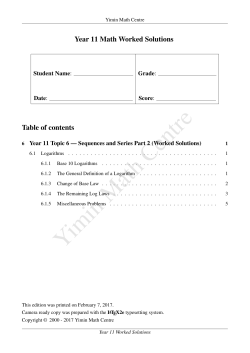 Worked Solutions - Yimin Math Centre
