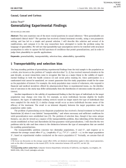 Generalizing Experimental Findings