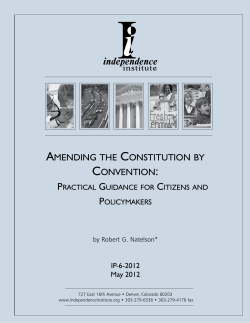 Amending the Constitution by Convention