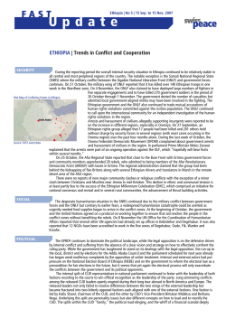 ETHIOPIA | Trends in Conflict and Cooperation
