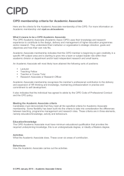 Academic Associate criteria