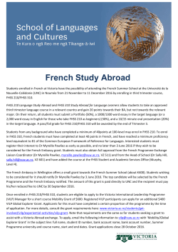 pdf208KBFrench Study Abroad - Victoria University of Wellington