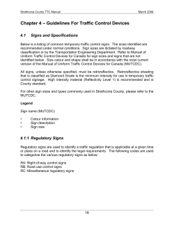 Chapter 4 &ndash; Guidelines for traffic control devices