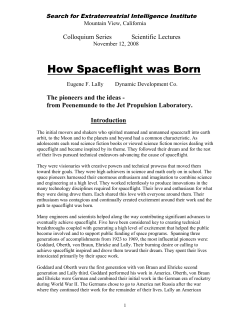 How Spaceflight was Born