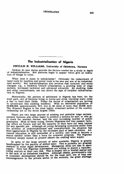 The Industrialization of Nigeria - Oklahoma State University