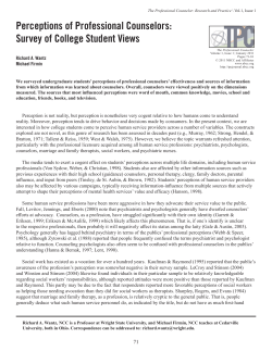 Perceptions of Professional Counselors