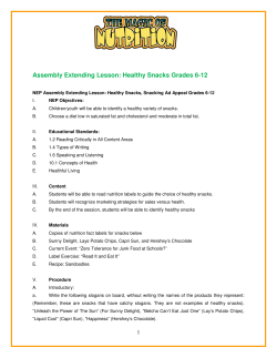 Lesson Plan - The Magic of Nutrition