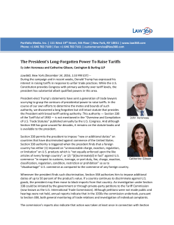 The President`s Long-Forgotten Power To Raise Tariffs