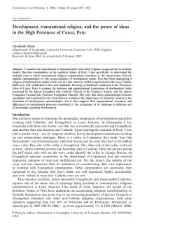 Development, transnational religion, and the power of ideas in the