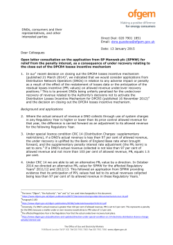 Dear Colleagues Open letter consultation on the application