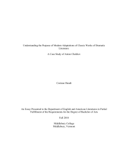Critical Essay Presented to the Department of English
