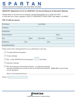 INDUSTRY Registration Form for SPARTAN 11th Annual Research