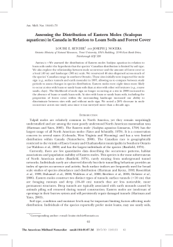 Assessing the Distribution of Eastern Moles (Scalopus aquaticus) in