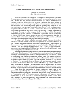 Matthew A. Wyszynski 313 ISSN 1540 5877 eHumanista/Cervantes 4