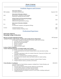 Jessica Lerner_Vitae - DU Portfolio