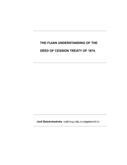the fijian understanding of the deed of cession treaty of 1874.