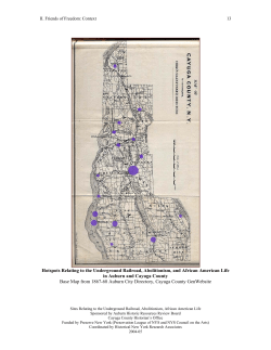 Hotspots Relating to the Underground Railroad, Abolitionism, and