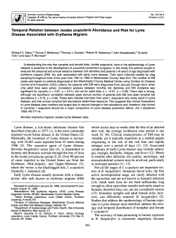 Temporal Relation between Ixodes scapularis Abundance and Risk