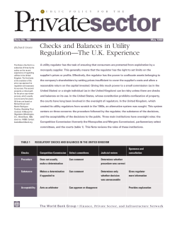 Checks and Balances in Utility Regulation