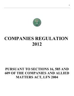 companies regulation 2012 - Corporate Affairs Commission