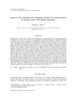 Issues in the selection of a summary statistic for meta