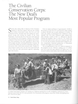 The Civilian Conservation Corps: The New Deal`s Most Popular