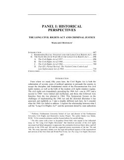 The Long Civil Rights Act and Criminal Justice