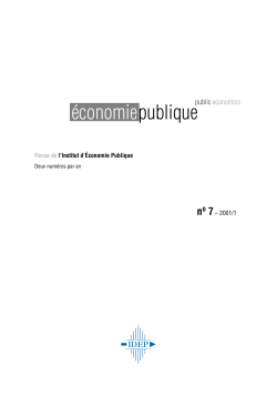 &Eacute;conomie publique/Public economics