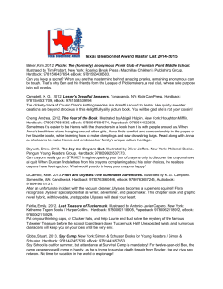 Texas Bluebonnet Award Master List 20142015