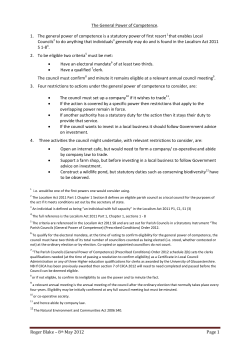 Roger Blake &ndash; 8th May 2012 Page 1 The General Power of