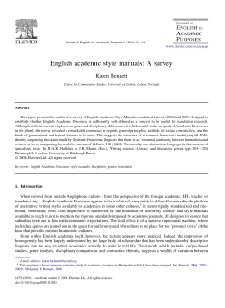 English academic style manuals: A survey