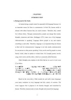 1 CHAPTER I INTRODUCTION A. Background of the Study As