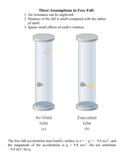 Three Assumptions in Free Fall