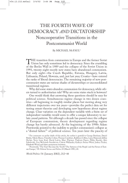 THE FOURTH WAVE OF DEMOCRACY AND DICTATORSHIP