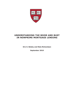 understanding the boom and bust in nonprime mortgage