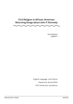 Civil Religion in African-American Mourning Songs about John F