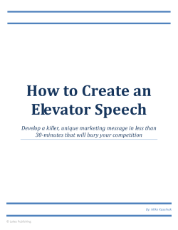 How to Create an Elevator Speech
