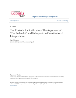 The Rhetoric for Ratification: The Argument of "The Federalist" and