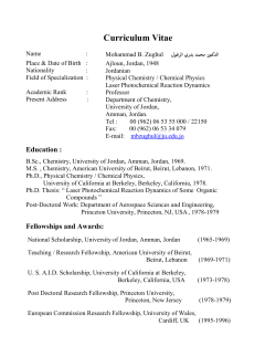 Curriculum Vitae - The University of Jordan