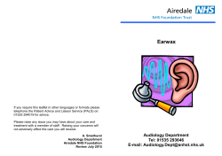 Earwax - Airedale NHS Foundation Trust