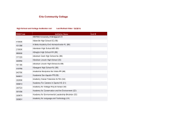 High School and College Institution List
