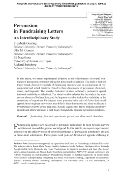 Persuasion in Fundraising Letters - School of Liberal Arts