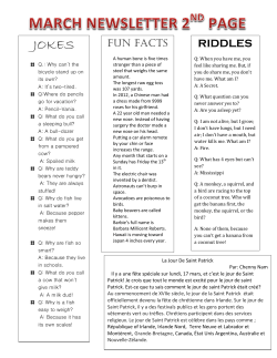 MARCH NEWSLETTER
