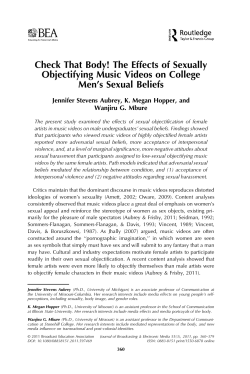 Check That Body! The Effects of Sexually Objectifying Music Videos