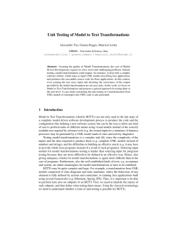 Unit Testing of Model to Text Transformations